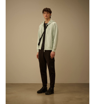 C.P. Company Pantalón Diagonal Raised Fleece Lens negro