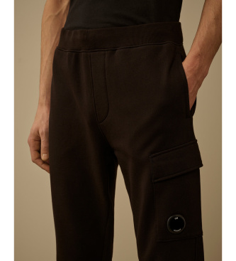 C.P. Company Pantalón Diagonal Raised Fleece Lens negro