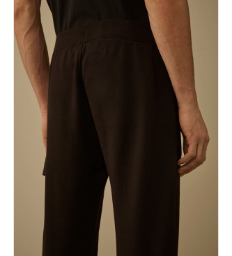 C.P. Company Pantalón Diagonal Raised Fleece Lens negro