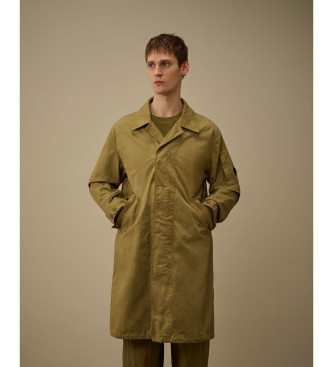 C.P. Company Parka de sarja com rabo de peixe bege esverdeado