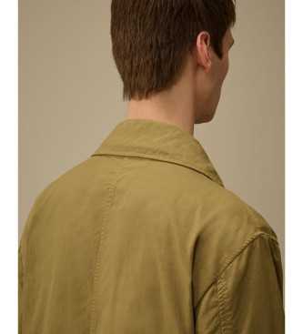 C.P. Company Parka de sarja com rabo de peixe bege esverdeado