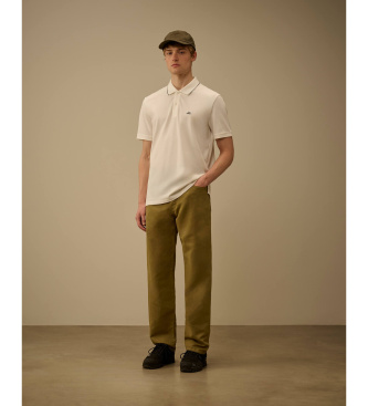 C.P. Company Polo Stretch Piquet branco sujo