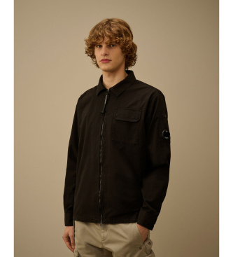 C.P. Company Økologisk overshirt med lynlås, sort