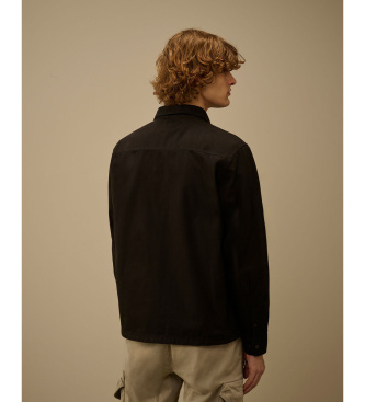 C.P. Company Økologisk overshirt med lynlås, sort