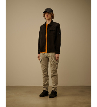 C.P. Company Økologisk overshirt med lynlås, sort