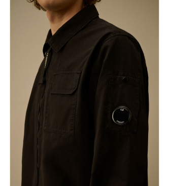 C.P. Company Økologisk overshirt med lynlås, sort