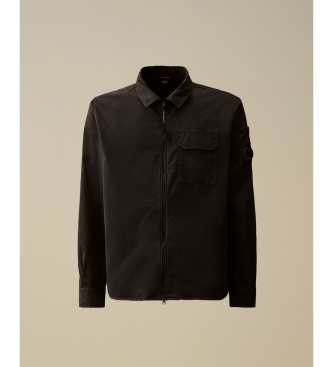 C.P. Company Økologisk overshirt med lynlås, sort