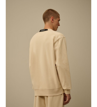 C.P. Company Felpa beige con motivo diagonale rialzato
