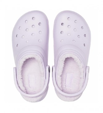 lined crocs lilac