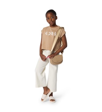 Michael Kors Borsa a tracolla beige a mezzaluna