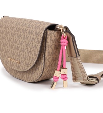 Michael Kors Borsa a tracolla beige a mezzaluna