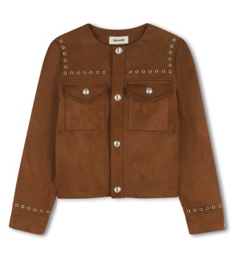 Zadig & Voltaire Veste en daim marron