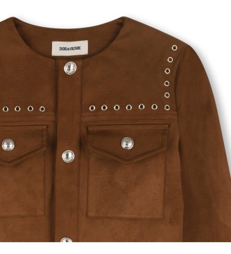Zadig & Voltaire Veste en daim marron
