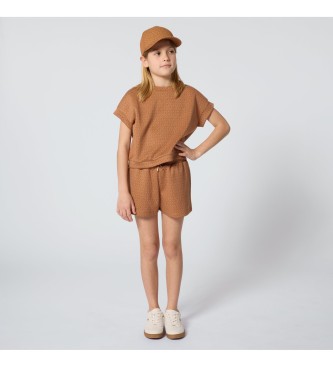 Michael Kors Berretto marrone con monogramma