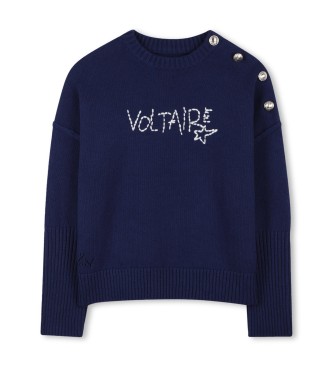 Zadig & Voltaire Pull bleu � col ras du cou