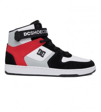 DC Shoes Scarpe Pensford in pelle nere, grigie, rosse