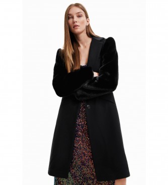 Desigual Abrigo lana efecto pelo negro Tienda Esdemarca calzado, moda y complementos - de marca y zapatillas de marca