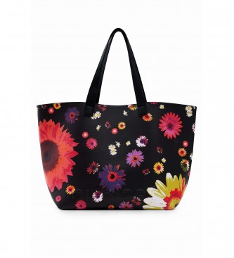Desigual Daisy pop shopper handbag black, multicolor