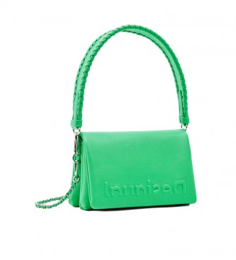 Desigual Mini half logo green messenger bag