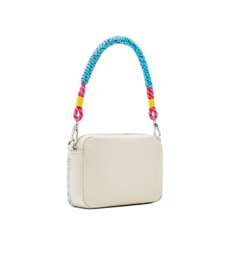 Desigual Small shoulder bag with white embroidery