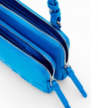 Desigual Mini bolsa de mensageiro com logótipo azul