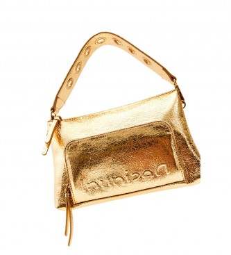 Desigual Small shoulder bag half gold logo