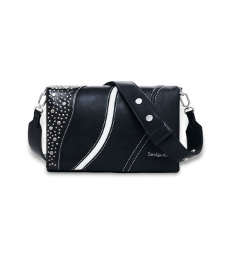 Desigual Pequena bolsa de ombro preta com tachas