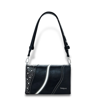 Desigual Pequena bolsa de ombro preta com tachas