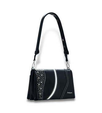 Desigual Pequena bolsa de ombro preta com tachas