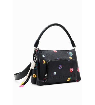 Desigual Small black floral shoulder bag