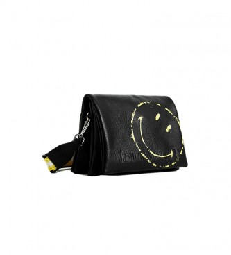 Desigual Smile Dortmund Flap sac à bandoulière noir -27,3x6x17,3cm