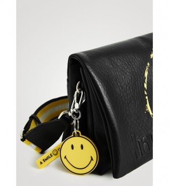 Desigual Smile Dortmund Flap sac à bandoulière noir -27,3x6x17,3cm