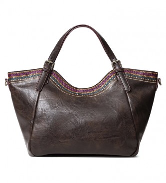 bolso marron desigual