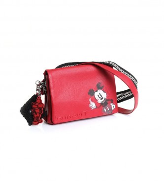Desigual Leather effect shoulder bag with red key rings -27.30x17.30x3cm