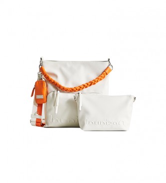 Desigual Half Logo Butan shoulder bag white -29x14x33cm