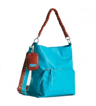 Desigual Half Logo Butan turquoise sac à bandoulière turquoise -29x14x33cm