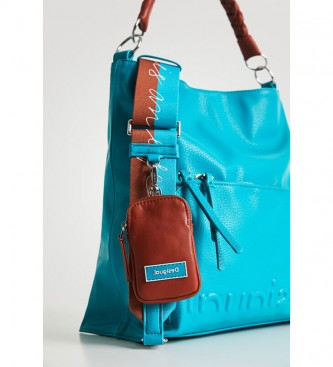 Desigual Half Logo Butan turquoise sac à bandoulière turquoise -29x14x33cm
