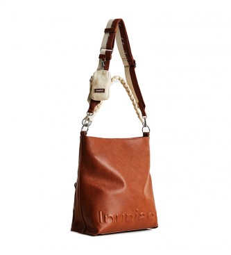 Desigual Half Logo Butan brown shoulder bag -29x14x33cm