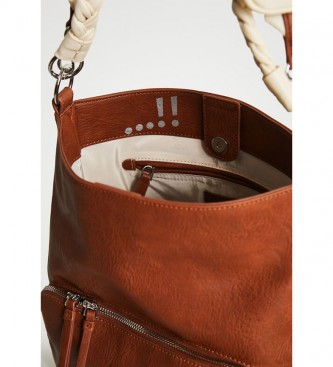 Desigual Half Logo Butan brown shoulder bag -29x14x33cm