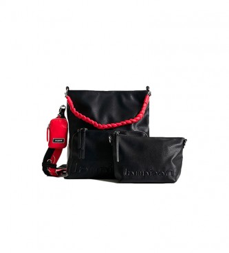 Desigual Half Logo Butan black shoulder bag -29x14x33cm