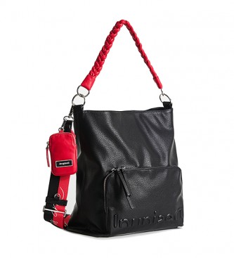 Desigual Half Logo Butan black shoulder bag -29x14x33cm