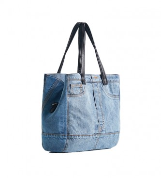 Desigual Denim Patch Tunis blue bag -35x15.5x15.5x31.5cm
