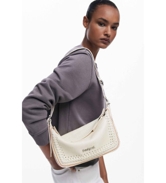 Desigual Weie Tasche mit geflochtenen Details