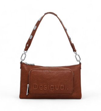 Desigual Half Logo brown bag