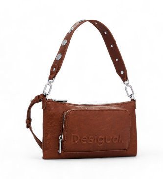 Desigual Half Logo brown bag