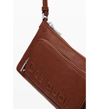 Desigual Half Logo brown bag