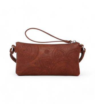 Desigual Braune bestickte S-Tasche