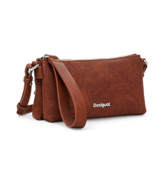 Desigual Braune bestickte S-Tasche