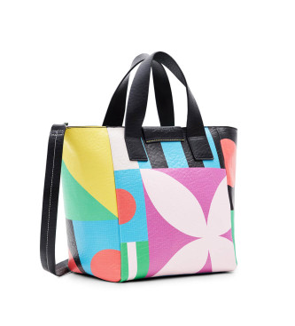 Desigual Flerfarvet geometrisk shopper-taske