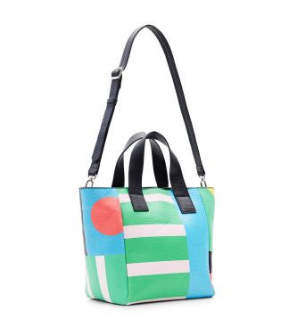 Desigual Multicoloured geometric shopper bag